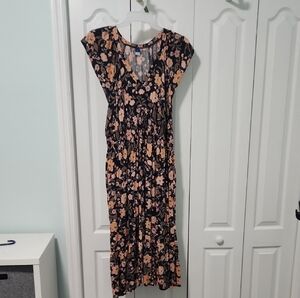 Old Navy Navy And Orange Floral Dress